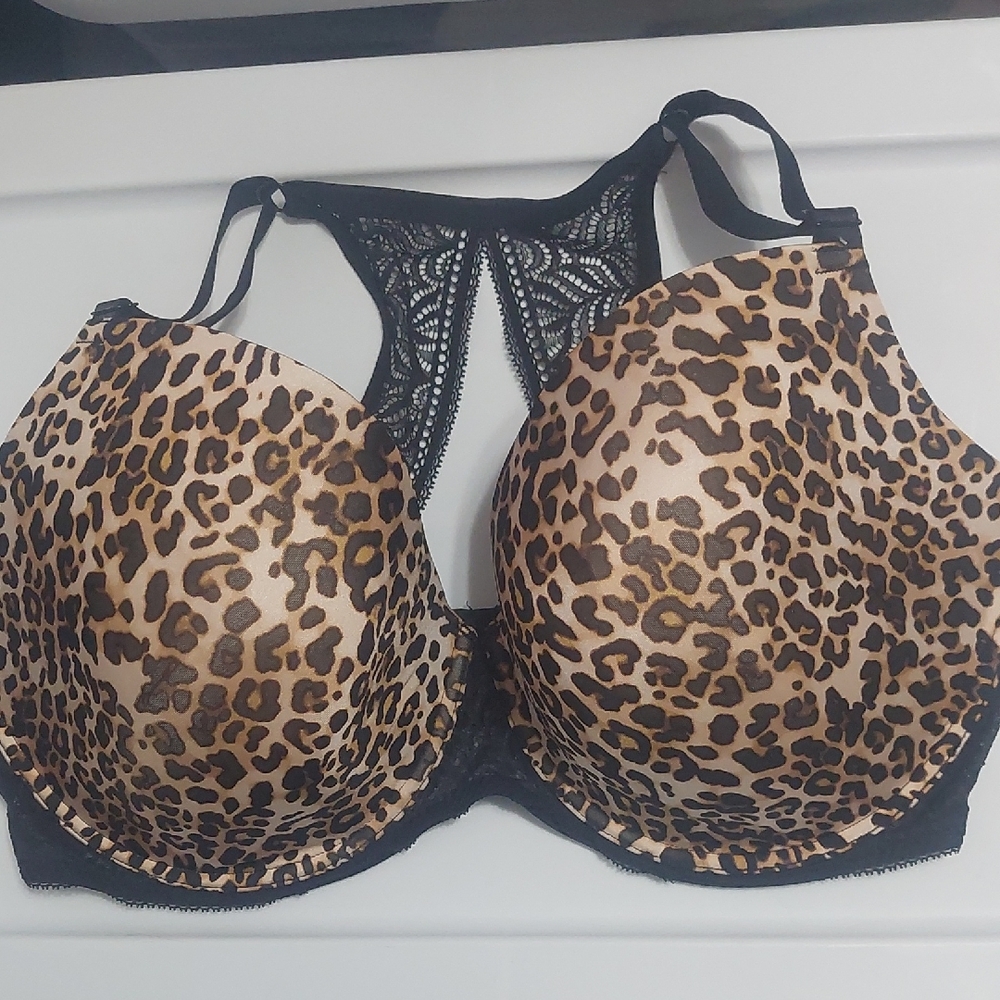 paramour Leopard Print‎ Lace Racerback Bra 42H